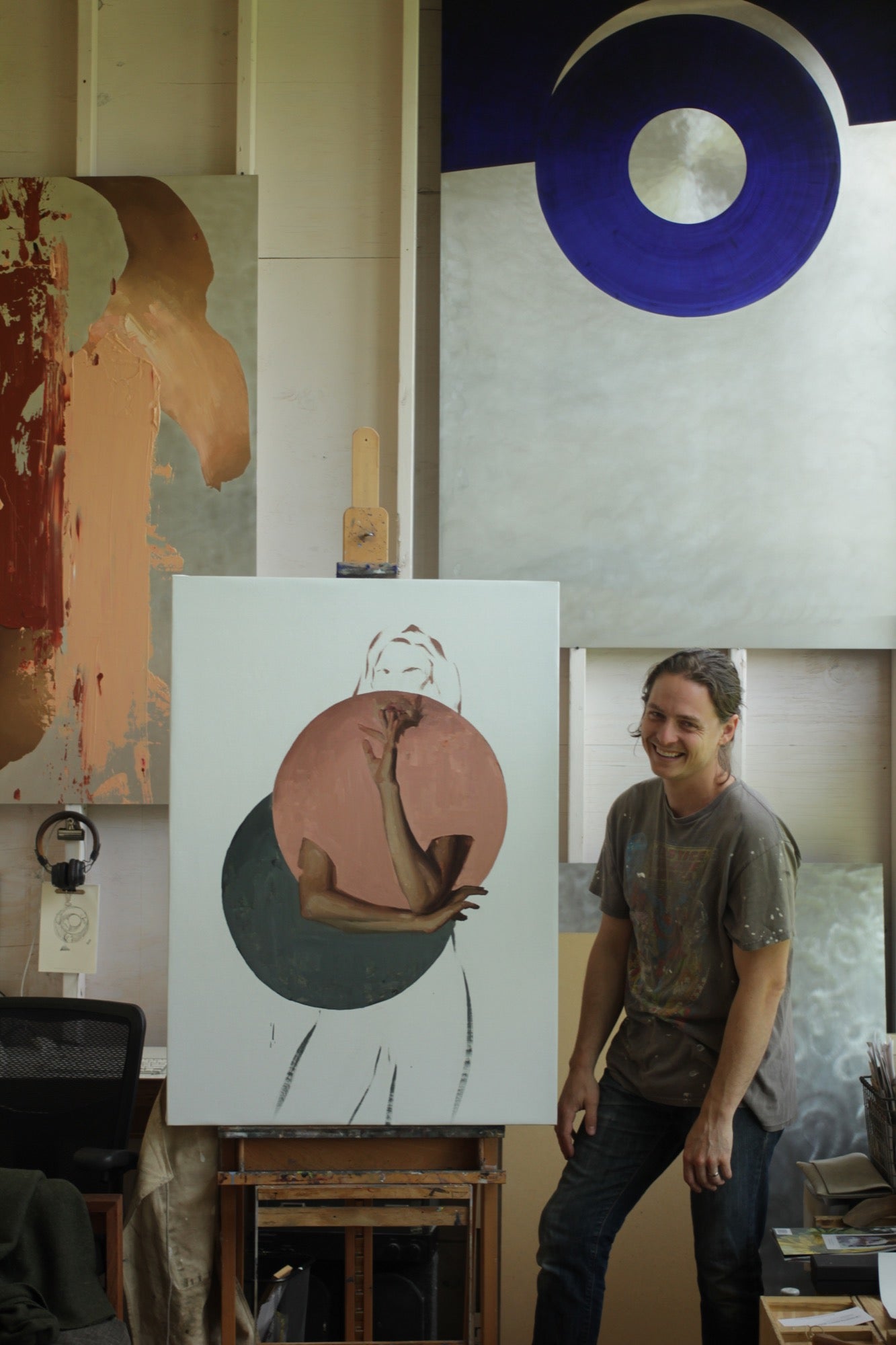 David in studio